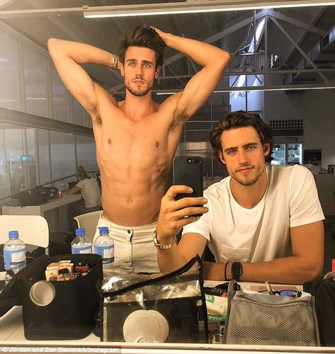 The Australian STENMARK TWINS Oct 2018 'America is the place you've got to be': On Friday, Twin models Jordan and Zac Stenmark ex... Twin Brothers Aesthetic, Twin Models, Cowboy Romance, Black Dagger Brotherhood, Risky Business, Pretty Names, Les Twins, Identical Twins, Romance Series