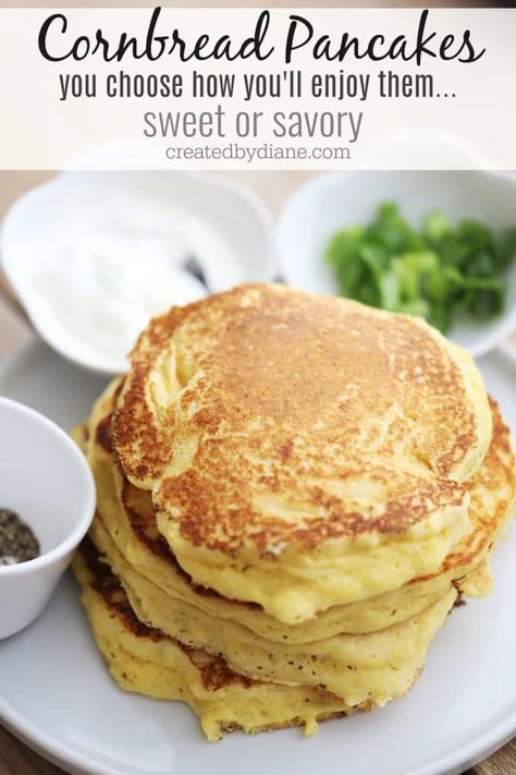 Corncakes Recipe, Corn Flour Pancakes, Cornbread Pancakes, Johnny Cakes Recipe, Cornmeal Pancakes, Corn Pancakes, Buttermilk Cornbread, Savory Waffles, Johnny Cake