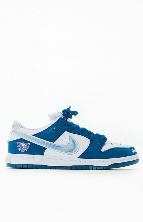 Dunk Low SB x Born x Raised Sneakers Shoe Storage Ideas, Dodger Blue, All Nike Shoes, Modern Shoes, Nike Trainers, Cute Nikes, Swag Shoes, Nike Dunk Low, Dream Shoes