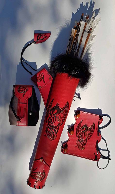 Hip Quiver, Archery Aesthetic, Bow And Arrow Set, Archery Set, Archery Bows, Pretty Knives, Archery Bow, Arm Guard, Fantasy Props