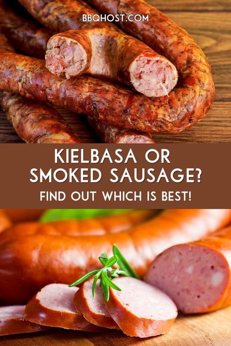 Kielbasa vs. smoked sausage: What's the difference? Discover the unique flavors and ingredients that set these two sausages apart. Click to learn more and save for your next cookout! Leftover Smoked Turkey, Tips For Cooking, Smoked Ribs, Smoked Cooking, Smoked Meat, Smoked Fish, Smoked Brisket, Smoked Ham, Kielbasa