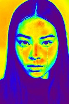 Thermal Portrait Art, Colourful Reference Photos, Infrared Drawing, Colour Photography Portraits, Thermal Reference, Thermal Portrait, Thermal Face Art, Colorful Reference Photos, Thermal Art Painting