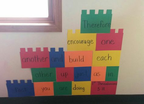 Lego Bulletin Board, Lego Classroom Theme, Lego Classroom, Classroom 2023, Kids Church Rooms, Maker Fun Factory, Sunday School Decorations, Sunday School Rooms, Lego Decorations