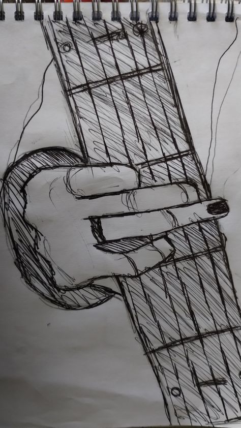 Drawing Ideas Rock N Roll, Drawing Musical Instruments, Man Playing Guitar Drawing, Electric Guitar Drawing Sketches, Electric Guitar Sketch, Rock Star Drawing, Guitar Drawing Aesthetic, Electric Guitar Drawing, Guitar Sketch