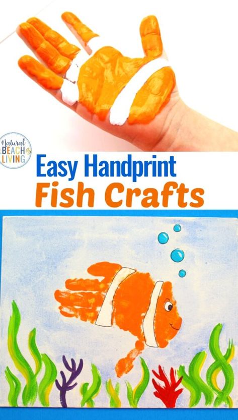 2d Art Activities For Preschool, Ocean Theme Preschool Outdoor Activities, F Handprint Craft, Fish Art For Preschoolers, Under The Sea Crafts For Preschoolers Ocean Themes Art Projects, Under The Sea Animals Crafts, Under The Sea Project, Ocean Life Crafts For Toddlers, Under The Sea Lesson Plans For Toddlers