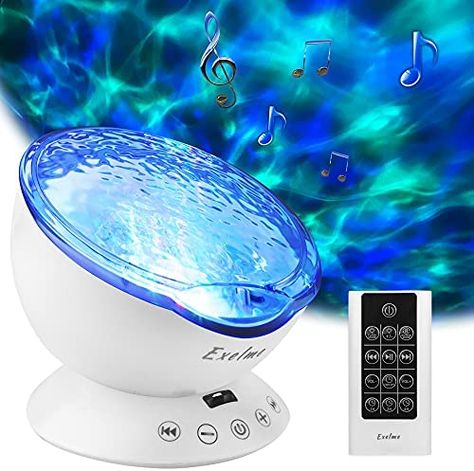 Wave Projector, Ocean Themed Rooms, Music Lamp, Ocean Bedroom, Ocean Room Decor, Adults Bedroom, Wave Light, Ocean Themed Bedroom, Best Night Light