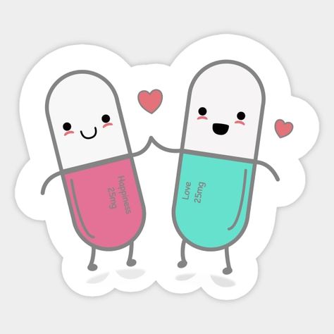 Love and Happiness in a pill - Happiness - Sticker | TeePublic Happiness Stickers, Pharmacy Art, A Pill, Love And Happiness, Sticker Design, Art, Sticker Designs