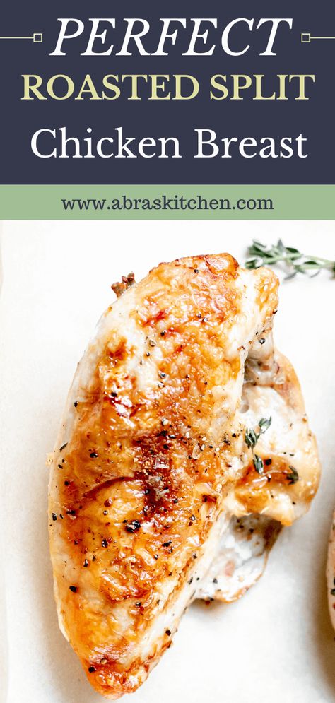 Roasted Split Chicken Breast, Roasted Split Chicken, Roasted Chicken Breast Recipes, Baked Split Chicken Breast, Split Breast Chicken Recipes, Baked Bone In Chicken, Chicken Breast Oven Recipes, Split Chicken, Oven Roasted Chicken Breast