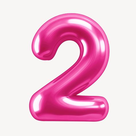 Number two pink  3D balloon illustration | free image by rawpixel.com Barbie Topper, Number 2 Cakes, Magic Font, 3d Balloon, Balloon Illustration, Pink 3d, Scrapbook Book, Portrait Photoshoot, 3d Icons