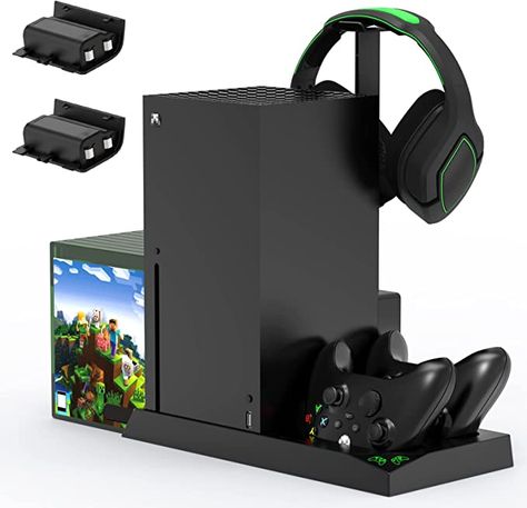 Specially compatible with Xbox Series X Console and Xbox Series S/X Controller, NOT compatible with Xbox Series S Console. (Please Note: The console, controllers, headset and games are NOT included) Xbox Series X Console, Wireless Surround Sound, Top Video Games, Xbox Wireless Controller, Headset Holder, Headphone Holder, Dock Station, Mini Keyboard, Wireless Gaming Headset