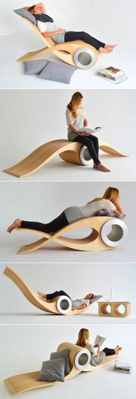 Exocet Chair Alters to Varying Configurations For Maximum Comfort #chairdesign Unique Furniture Design Creative, Unique Chair Design Creative, Tv Chair, Unique Chairs Design, Cnc Furniture Plans, Wood Chair Design, Porch Chairs, Chair Design Wooden, Unique Furniture Design