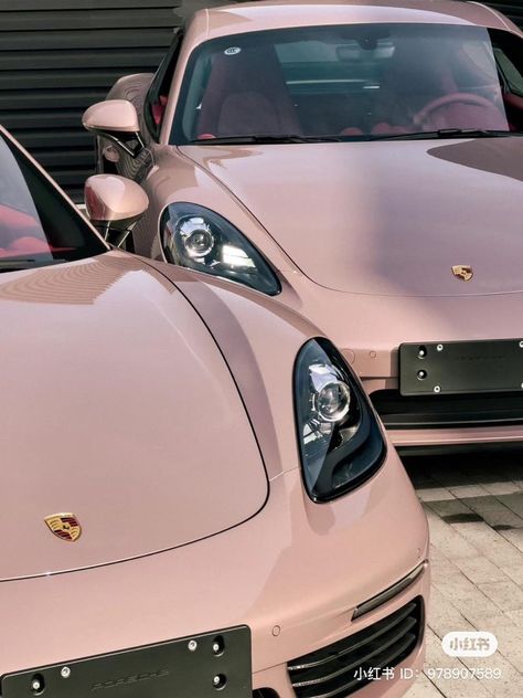 Pink Porsche Aesthetic, Girly Girl Things, Porsche Aesthetic, Pink Porsche, Pink Coquette Aesthetic, Pink Corvette, Preppy Car, To My Niece, Car Cute