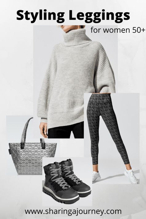 Winter Outfits Over 50 Older Women 2022, What To Wear With Leggings Over 40, Wearing Leggings Over 50, How To Wear Leggings In Winter, Leggings Over 50 How To Wear, Leggings Outfit Fall Dressy, Winter Fashion For Women Over 50, Fall Winter Outfits Over 50, Womens Leggings Outfits