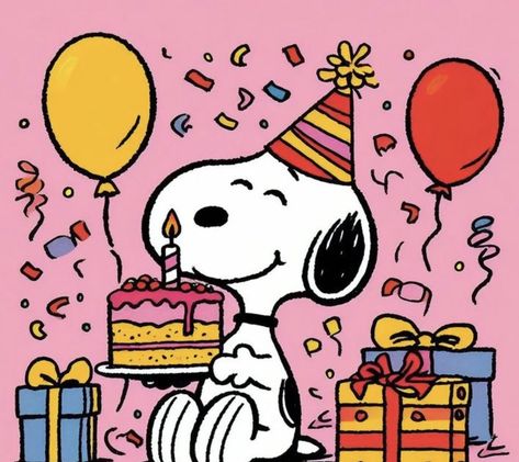 Bday Pfp Aesthetic, Snoopy Birthday Gif, Happy Birthday Drawings Aesthetic, Birthday Snoopy Wallpaper, Birthday Cartoon Aesthetic, Snoopy Birthday Cards, Snoopy Birthday Images, Snoopy Bday, Happy Birthday Snoopy