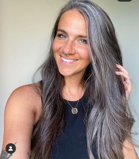 Grey Hair Under 40, Grey Hair At 40, Grey Hair Young, How To Go Gray, Grey Brown Hair, Grey Hair Journey, Going Gray Gracefully, Outer Limits, Ashy Blonde