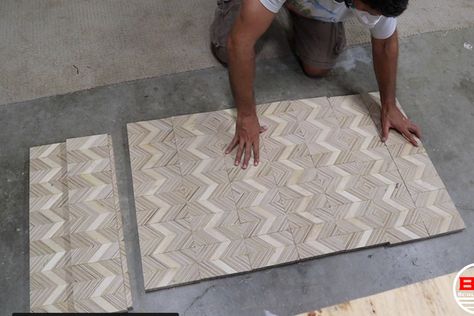 Patterned Plywood Using Only PLYWOOD SCRAPS! : 10 Steps (with Pictures) - Instructables Patterned Plywood Projects, Leftover Plywood Ideas, Patterned Plywood, Plywood Ideas, Plywood Pattern, Router Sled, Plywood Projects, Plywood Design, Plywood Board