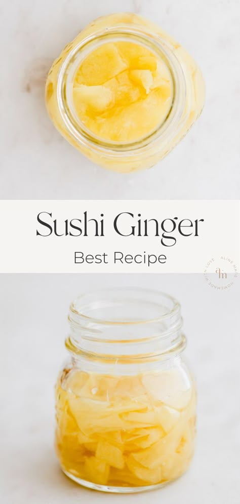 How To Make Sushi Ginger, Japanese Pickled Ginger, Dishes With Ginger, How To Make Pickled Ginger, Sushi Vinegar Recipe, Sushi Ginger Recipe, Sushi Seasoning Recipe, Pickled Ginger For Sushi, Ginger For Sushi