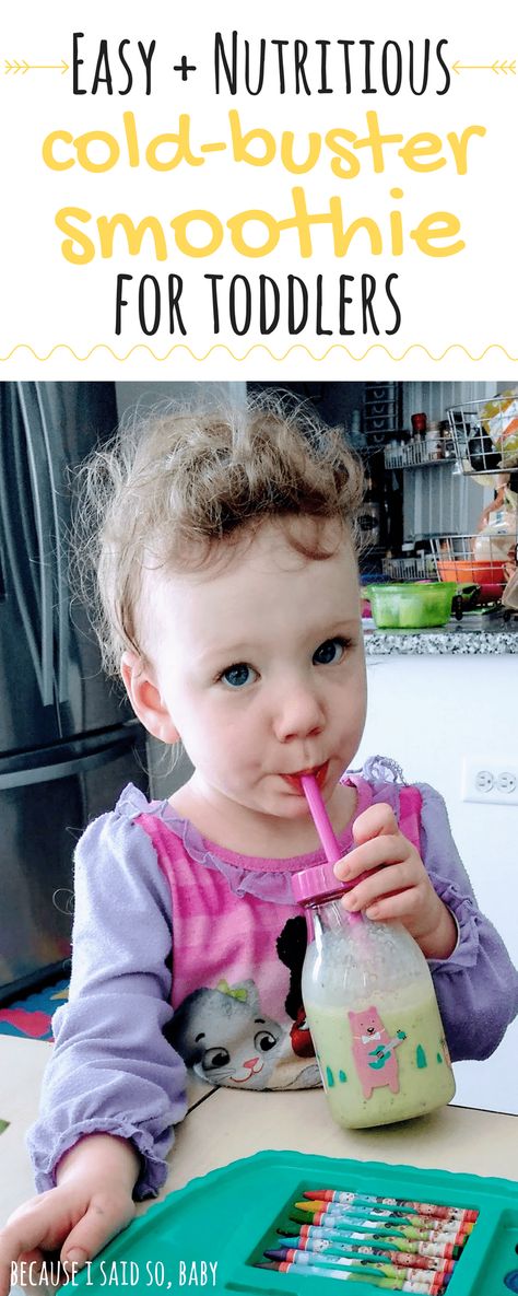 Toddler Cold Remedies, Toddler Smoothie Recipes, Toddler Fever, Toddler Cold, Sick Toddler, Sick Food, Toddler Smoothies, Creamsicle Smoothie, Sick Remedies