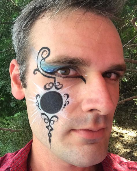 Jared on Instagram: “The only eclipse I saw today. Oh well... #solareclipse #thesunandthemoon #tarot #egyptian #sortof” Solar Eclipse, Solar Eclipse Face Paint, Face Pant, Oh Well, Body Painting, Face Painting, Face And Body, I Saw, Face Paint