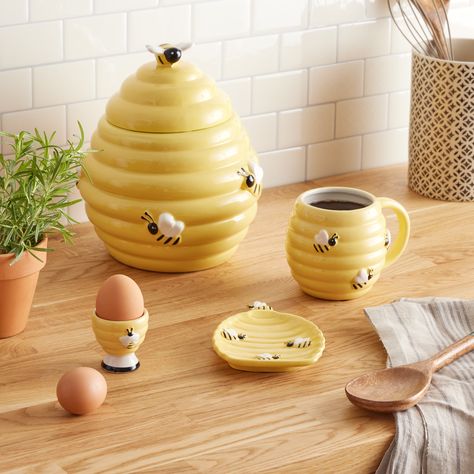 Yellow Ceramic Beehive Figural Cookie Jar by World Market