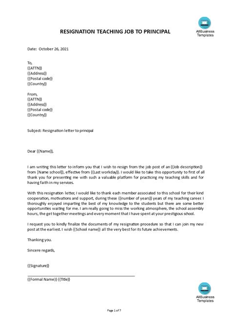 Teacher Resignation Letter To Principal, Sample Resignation Letter, Teacher Resignation Letter, Resignation Letter Sample, School Assemblies, Teacher Templates, Teaching Career, Teaching Teachers, Resignation Letter