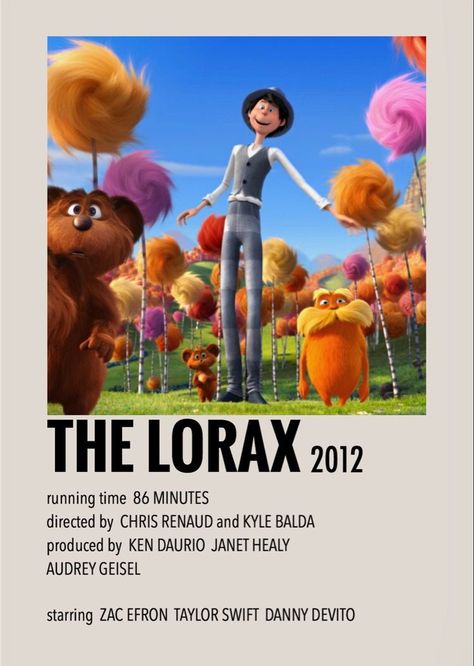 The Lorax Movie, Lorax Movie, Questioning Reality, Movie Character Posters, Indie Movie Posters, Animated Movie Posters, Iconic Movie Posters, Movie Card, Film Posters Minimalist