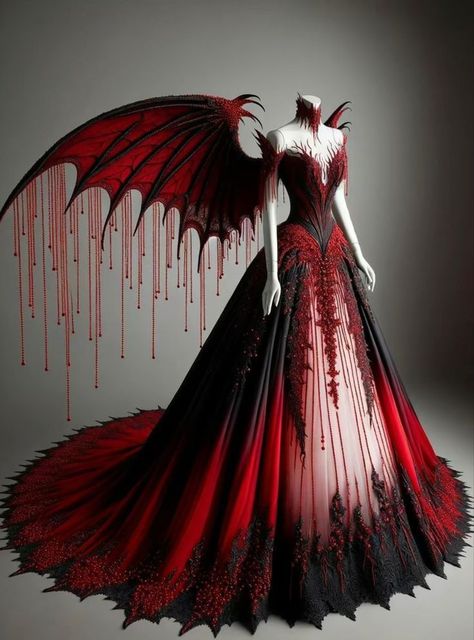 #BlackWeddingDress #AlternativeBride #GothicWedding #DarkRomance #NonTraditionalWedding #UniqueBride #EdgyBride #BlackBridalGown #WeddingInspiration #WeddingDressGoals #BlackIsBeautiful #BridalFashion #BridalStyle #WeddingTrends #BridalGown Dark Ballgown, Gothic Wedding Outfit, Vampire Dress Aesthetic, Red Vampire Dress, Dark Fantasy Outfits, Dark Fantasy Dress, Dark Fantasy Gown, Vampire Wedding Dress, Vampire Inspired Outfits