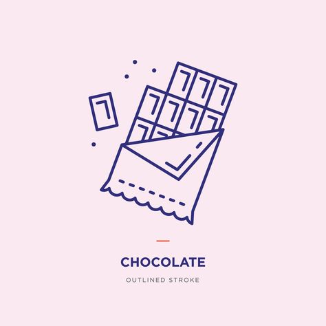 Chocolate Line Icons Chocolate Illustration Graphics, Chocolate Logo Design Ideas, Chocolate Graphic Design, Chocolate Logo Design, Chocolate Vector, Chocolate Illustration, Wave Icon, Chocolate Line, Sweet Logo