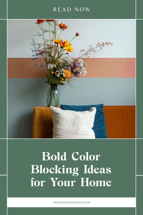 Discover bold color blocking ideas to breathe new life into your home. This painting technique lets you achieve a striking contrast with creative combinations of paints, helping to define spaces and showcase modern aesthetics. Experiment with different palettes that cater to your style, whether it’s a minimalist look or a vibrant burst of colors. These colorful designs can add a unique charm to any room, allowing for personalization in your decor. Explore how height and light can enhance color blocking in every space for a stunning transformation. Color Blocking Hallway, Cheerful Interior Paint Colors, Multiple Paint Colors In One Room, Color Blocked Walls, Color Block Walls Paint Ideas, Small Apartment Accent Wall, Beach House Paint Colors, Colour Blocking Interior, Minimalist Bedroom Color