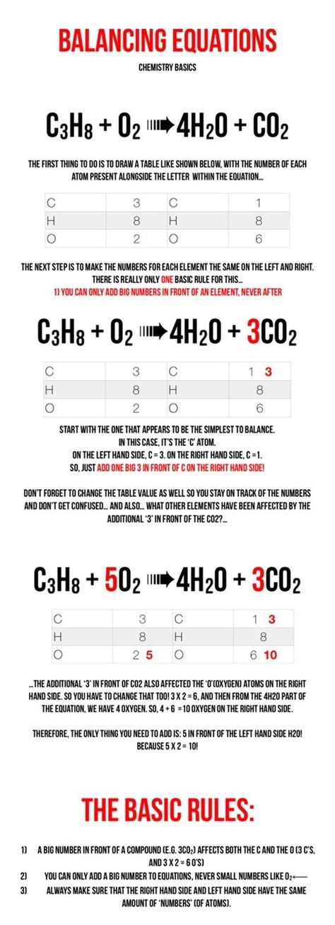 Balancing Equations Chemistry, Balancing Chemical Equations, Chemistry Ideas, Chemical Equations, Chemical Bonding, Organic Chemistry Study, Chemistry Study Guide, Balancing Equations, Chemistry Basics