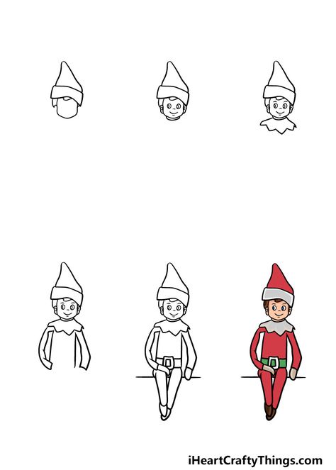 Elf On A Shelf Drawing - How To Draw An Elf On A Shelf Step By Step Elf On A Shelf Drawing, Elf On The Shelf Drawing Ideas, How To Draw An Elf Step By Step, Simple Elf Drawing, How To Draw An Elf, Easy Elf Drawing, Elf On The Shelf Drawing, Christmas Elf Drawing, Elf Doodle