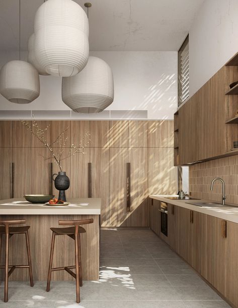 Danish Walnut 643 - The Design Files | Australia's most popular design blog. Walnut Kitchen Cabinets, Danish Kitchen, Timber Kitchen, Walnut Kitchen, Timber Furniture, Oak Kitchen, Industrial Loft, Kitchen Cabinetry, Wooden Kitchen