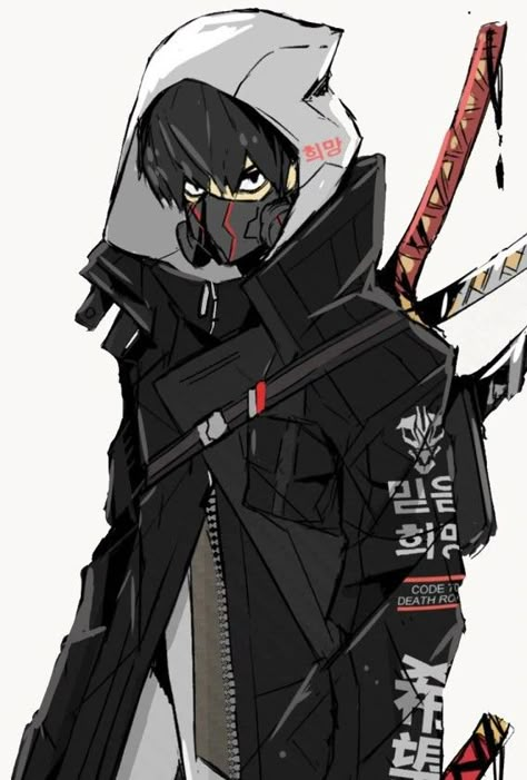 Cyberpunk Male Character Design, Cyberpunk Oc Male, Anime Character Design Male, Techwear Character Design, Cyberpunk Character Art Male, Techwear Anime, Project Divider, Anime Techwear, Cyberpunk Oc