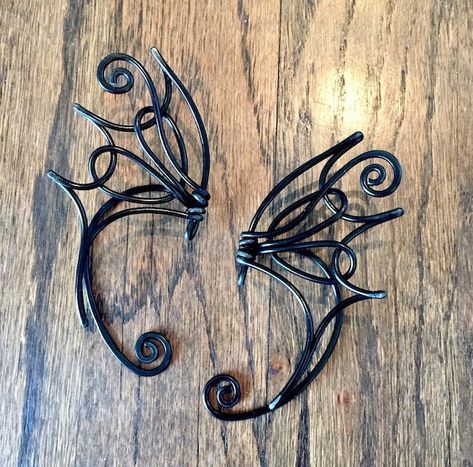 Wire Elf Ears, Pixie Ears, Wire Filigree, Ear Cuff Diy, Elf Jewelry, Wire Crown, Elf Princess, Ear Wraps, Dragon Ear Cuffs