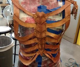 Leather Skeleton Armor Skeleton Armor, Xenomorph Costume, Larp Diy, Bone Armor, Human Rib Cage, Open Wings, Lingerie Patterns, Larp Costume, Leather Armor