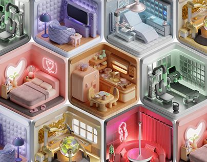 C4d Artwork, 3d Minimal, 3d Portfolio, Isometric Cube, 3d Ideas, Isometric Art, Mini Drawings, Blender 3d, 3d Modeling