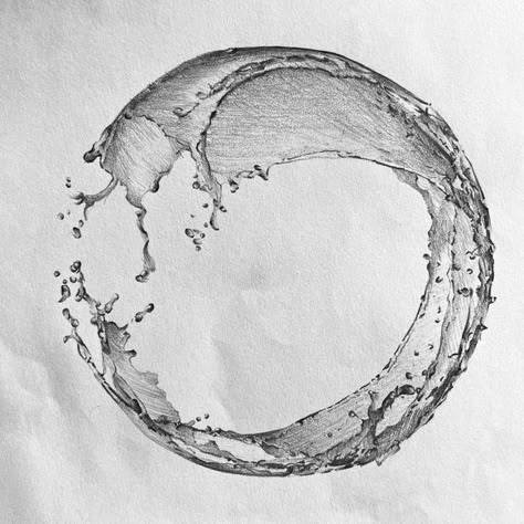 Circle Ocean Tattoo, Water Circle Tattoo, Zambia Tattoo, Star Dust Tattoo, Enso Tattoo, Circle Drawings, Water Circle, Wind Tattoo, Atlas Design