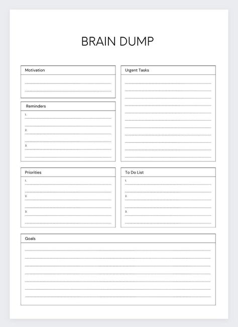 #Organisation #Thought_Tracker #Brain_Dump_Printable #Thought_Journal Thought Tracker, Brain Dump Printable, Thought Journal, Planer Organisation, Analysis Paralysis, Organization Planner, Study Stuff, Journal Writing Prompts, Organization Printables