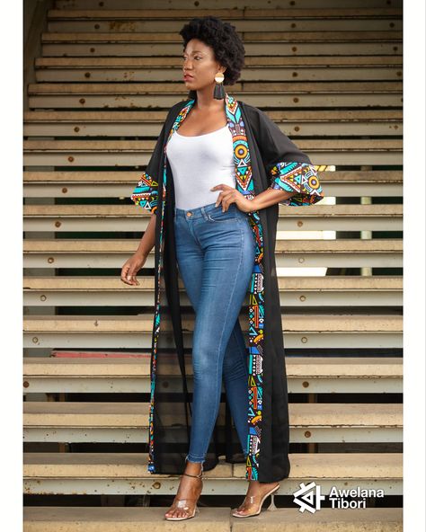 Mix and match kimono. Mix And Match African Outfits, African Print Kimono Jackets, African Kimonos, Ankara Kimonos, Clothes Baddie, Ankara Kimono Jacket, African Kimono, Long Kimono Jacket, African Print Kimono