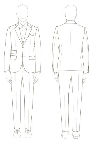 Men Mens Suit Drawing, Men Dress Drawing, Men Illustration Sketches, Mens Pants Flat Sketch, Men Clothes Drawing, Man In Suit Drawing Reference, Tuxedo Drawing, Fashion Illustration Men, Suit Drawing Reference