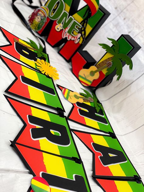 Rasta Theme Party Ideas, Rasta Party Decorations, One Love Birthday Theme, Jamaican Party Decorations, Love Theme Party, Rasta Birthday, Reggae Birthday, Bob Marley Birthday, Rasta Party