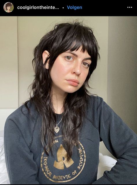 2023 Edgy Haircuts, Shag Hair Short Bangs, Textured Mullet Woman, Womens Shullet, Long Shag Haircut With Micro Bangs, Mullet For Square Face, Mid Length Hair With Bangs And Layers Wavy, Skunk Stripe Mullet, Female Mullet Round Face