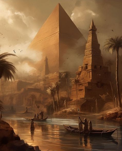 Ancient Mesopotamia Aesthetic, Egyptian Aesthetic Ancient Egypt, Desert Inspiration, Ancient Egyptian Deities, Kemetic Spirituality, Egypt Concept Art, Pyramids Egypt, Ancient Monuments, Egyptian Temple