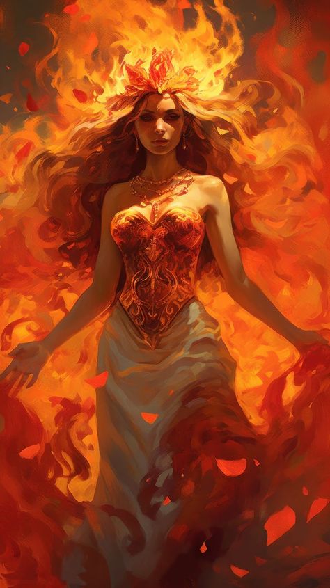 Goddess of Fire AI Generative Art Powerful Goddess Art, Goddess Of Fire Aesthetic, Fire Queen Art, Red Goddess Aesthetic, Fire Woman Aesthetic, Fire Goddess Aesthetic, Fire Princess Aesthetic, Phoenix Woman Art, Fire Girl Aesthetic