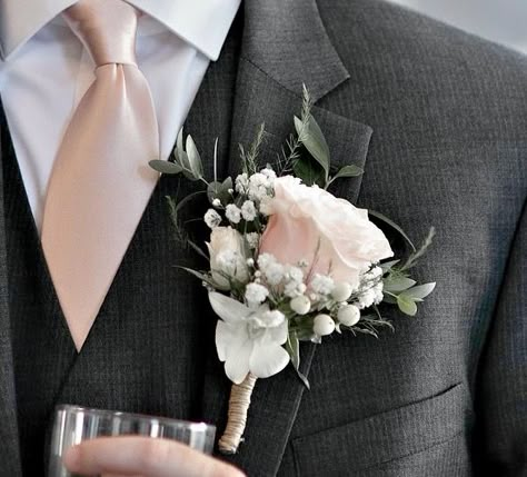 Blush Boutineer Groomsmen, Pale Pink Boutonniere, Blush Rose Boutonniere, Dusty Rose And Sage Green Boutonniere, Sage Green And Blush Wedding Boutonniere, Blush Pink And White Boutonniere, Sage And Blush Boutonniere, Blush Pink And Sage Green Boutonniere, Pink And Green Boutonniere