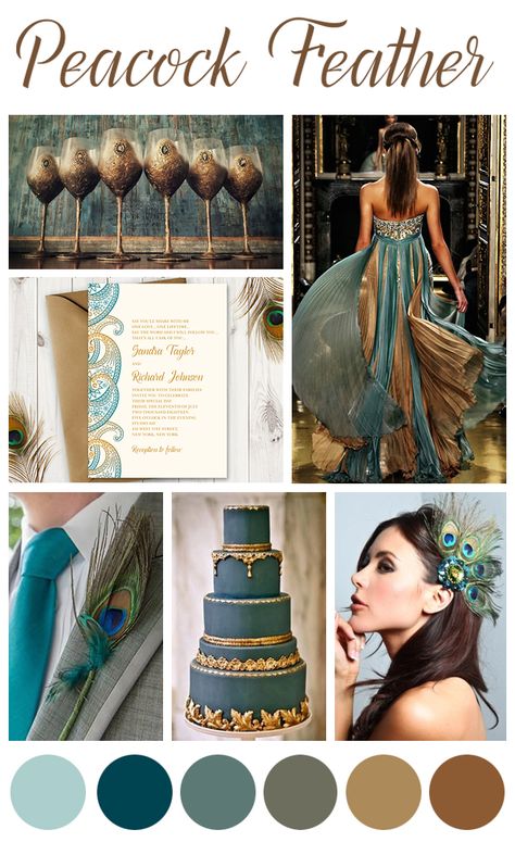 Peacock Theme Bridal Shower Ideas, Peacock Colors Wedding, Peacock Wedding Colors Palette, Indian Wedding Colour Themes, Peacock Color Wedding, Indian Wedding Color Palette, Teal And Gold Wedding, Color Palette Teal, Peacock Theme Wedding