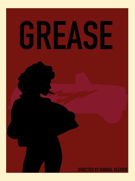 Grease 2 Poster, Grease Minimalist Poster, Grease Poster Vintage, Grease Background, Grease Moodboard, Simple Movie Posters, Grease Movie Poster, Grease Poster, Red Posters