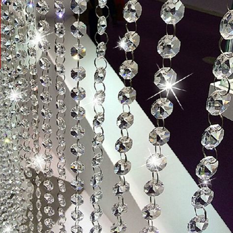 Crystal Curtains, Crystal Garland, String Curtains, Diy Room Divider, Tassel Curtains, Acrylic Gems, Hanging Chandelier, Beaded Curtains, Crystal Decor