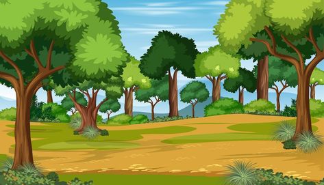 Nature Cartoon, Forest Cartoon, Jungle Tree, Nature Background Images, Forest Background, Park Landscape, Free Cartoons, Landscape Background, Nature Forest