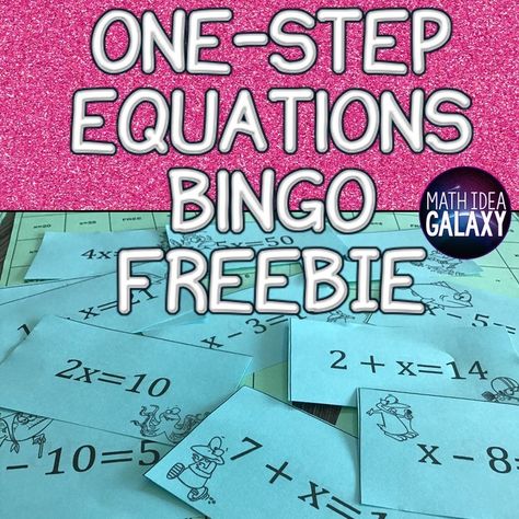 One Step Equations Activities, Teaching Equations, Micro School, Solving One Step Equations, Solving Algebraic Equations, Algebra Games, Math Bingo, Math Review Game, Game Bingo